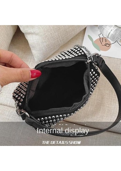 Rhinestone Moda Basit Omuz Messenger Çantası, Kadınlar Için Modaya Uygun Koltuk Çantası