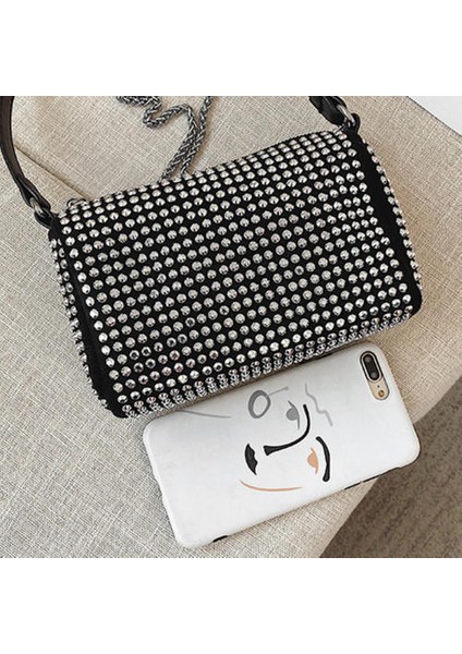 Rhinestone Moda Basit Omuz Messenger Çantası, Kadınlar Için Modaya Uygun Koltuk Çantası