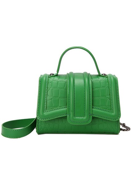 Girintili Taş Desen Kum Saati Çantası, Çok Yönlü Moda Zinciri Çantası, Bir Omuz Crossbody Çantası