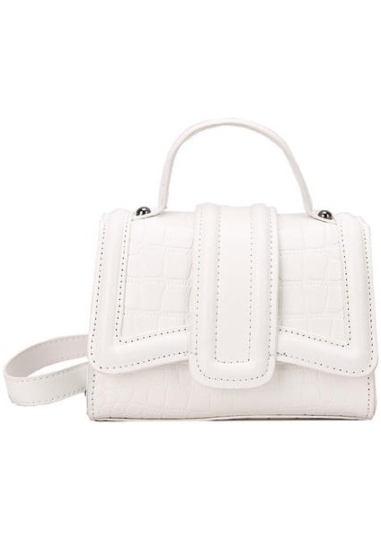 Girintili Taş Desen Kum Saati Çantası, Çok Yönlü Moda Zinciri Çantası, Bir Omuz Crossbody Çantası