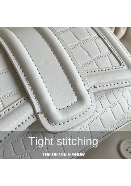 Girintili Taş Desen Kum Saati Çantası, Çok Yönlü Moda Zinciri Çantası, Bir Omuz Crossbody Çantası