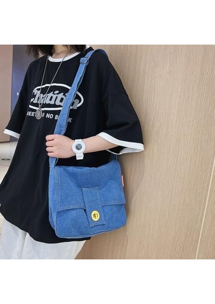 Kişilik Çok Yönlü Tek Omuzlu Messenger Çantası, Öğrenci Canvas Satchel Messenger Çantası