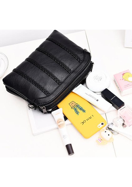 Moda Bayanlar Yumuşak Deri Çanta, Kore Tarzı Kız Bir Omuz Messenger Çantası