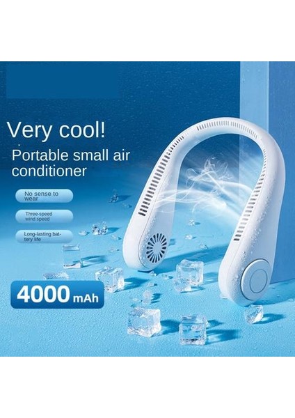 Taşınabilir Sessiz Yapraksız Çocuklar Asılı Boyun Fan, Soğutma Taşınabilir USB Mini Tembel Fan