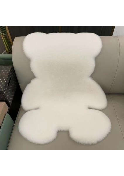 Sevimli Ayı Peluş Halı, Kız Kalp Yatak Odası Makyajı Dekoratif Halı Başucu Kat Paspas
