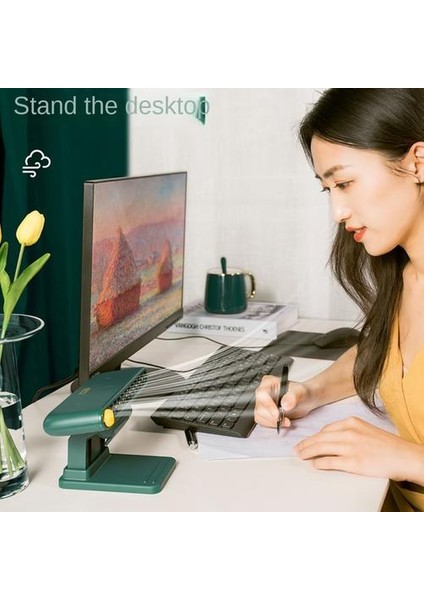 Yaratıcı Masaüstü Masaüstü Ekran Fan, Öğrenci Sınıf Yurt Küçük Fan, Taşınabilir USB Fan Cep Telefon Tutucu fırsatları