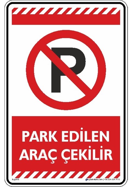 Park Edilen Araç Çekilir (Fosforlu Kompozit)/35x50cm/fosforlu kompozit