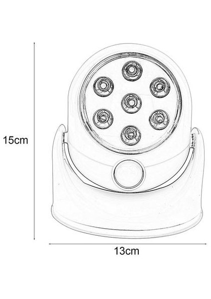 7led Rotasyon Hareket Aktif Sensör Gece Lambası Otomatik Kızılötesi Duvar Lambası
