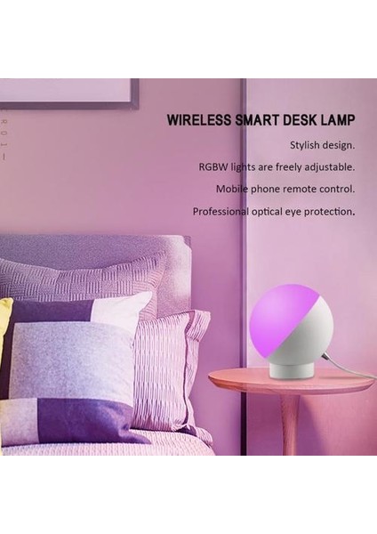 Wifi Akıllı Masa Lambası LED Göz Koruma Akıllı Renkli Okuma Işık Ses Kontrolü LED Masa Lambası Dekor Gece Işıkları | LED Masa Lambaları