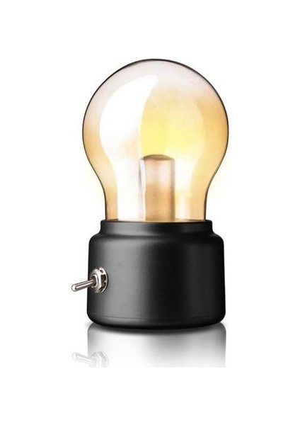 Vintage LED Ampul Gece Lambası Retro USB 5 V Şarj Edilebilir Pil Mood Armatür Yazma Masası Masa Işıkları Taşınabilir Başucu | LED Gece Işıkları