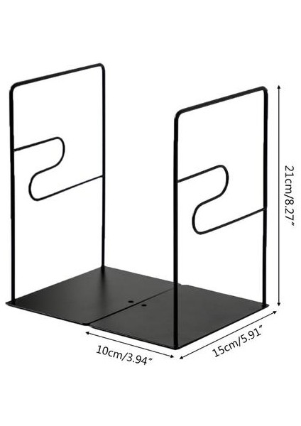 1 Çift Demir Bookends Kitap Standı Destek Masaüstü Ofis Dergisi Organizatör Raf | Bookendends (Yurt Dışından)