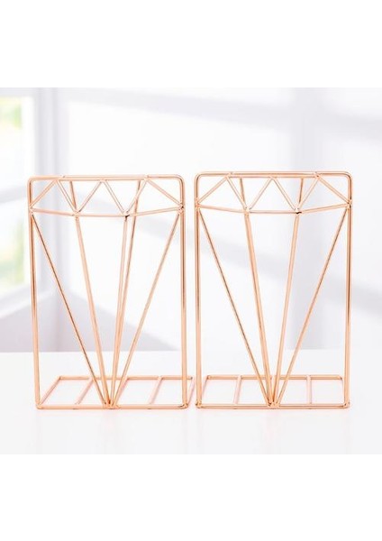 Yaratıcı Elmas Şekilli Metal Bookends Danışma Organizatör Kitap Destek Standı Depolama Tutucu Raf | Bookendends (Yurt Dışından)