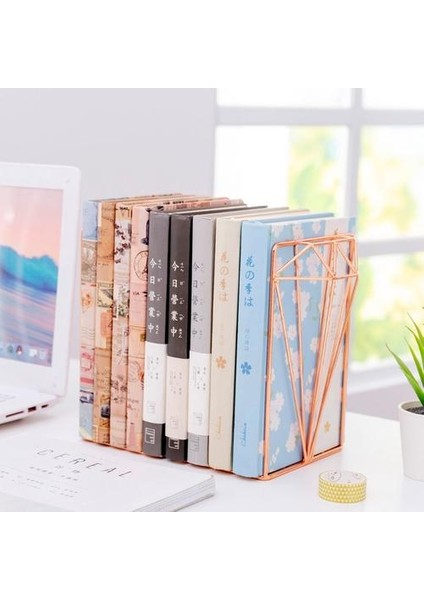 Yaratıcı Elmas Şekilli Metal Bookends Danışma Organizatör Kitap Destek Standı Depolama Tutucu Raf | Bookendends (Yurt Dışından)