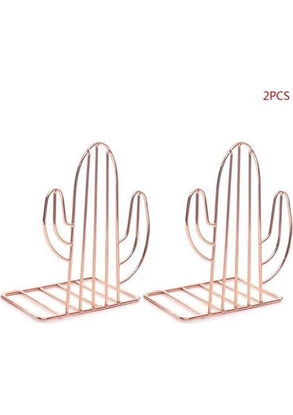 2 Adet / Çift Yaratıcı Kaktüs Şekilli Metal Bookends Kitap Desteği Standı Masası Organizatör Depolama Tutucu Raf | Bookends (Yurt Dışından)