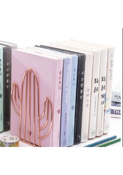 2 Adet / Çift Yaratıcı Kaktüs Şekilli Metal Bookends Kitap Desteği Standı Masası Organizatör Depolama Tutucu Raf | Bookends (Yurt Dışından)