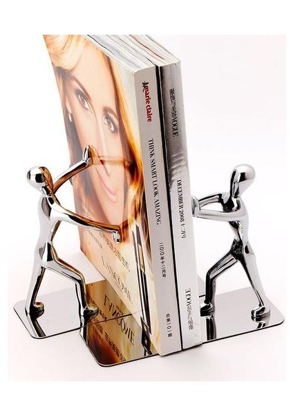 1 Çift / Grup Moda Serin Metal Paslanmaz Çelik Insan Şeklinde Bookend Okul Kırtasiye ofis Arzı | Bookends (Yurt Dışından) fiyatları