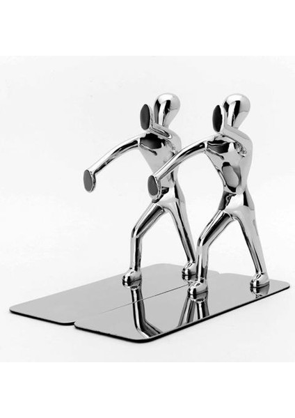 1 Çift / Grup Moda Serin Metal Paslanmaz Çelik Insan Şeklinde Bookend Okul Kırtasiye ofis Arzı | Bookends (Yurt Dışından) fırsatları