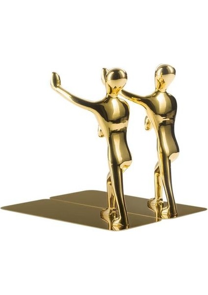 1 Çift Dekoratif Bookends Ağır Adam Kitap Sonu Kaymaz Bookend Metal Kitap Book Book Destek Book Stoper (Gold) | (Yurt Dışından) modelleri