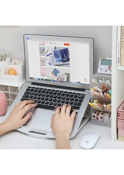 Sevimli Bilgisayar Soğutma Standı Ayarlanabilir Katlanabilir Dizüstü Standı Destek Masaüstü Raf Laptop Depolama Raf Bookend Ofis Malzemeleri | (Yurt Dışından)