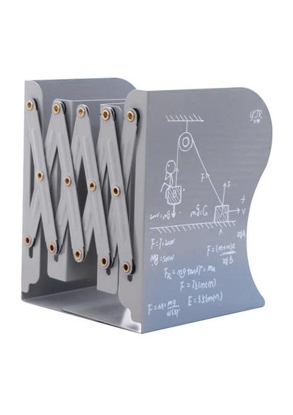1 Adet Masaüstü Graffiti Ayarlanabilir Bookends Metal Skid Genişletme Dosya Klasör Tutucu Geri Çekilebilir Kitap Raf Standı (Gri) | (Yurt Dışından)