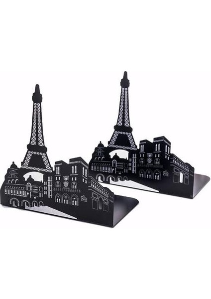 1 Çift Ünlü Manzara Lekeleri Tarzı Metal Demir Masa Sanatı Bookend Olmayan Kaymaz Sanat Bookends Bookrack Kitap Ucu Raf Raf S (Yurt Dışından)