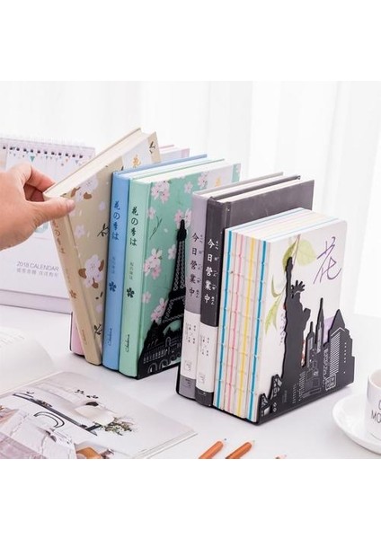 1 Çift Ünlü Manzara Lekeleri Tarzı Metal Demir Masa Sanatı Bookend Olmayan Kaymaz Sanat Bookends Bookrack Kitap Ucu Raf Raf S (Yurt Dışından) modelleri