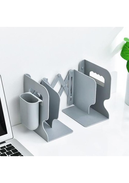 Raflar Için Geri Çekilebilir Bookends Kitap Desteği Standı Kitaplık Pen Tutucu ile Ayarlanabilir Bookends Kitap Raf Klasör Kitap Durdurucular | (Yurt Dışından)