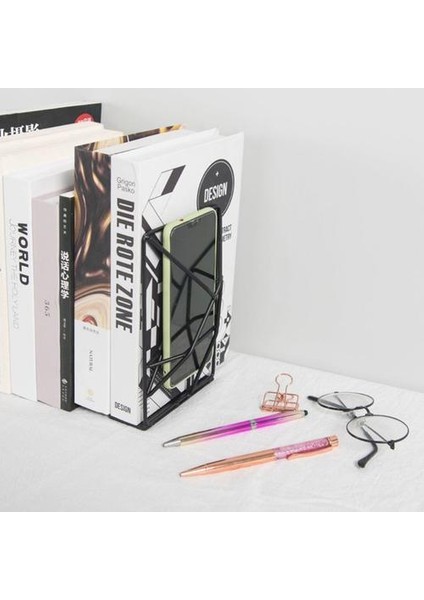 1 Çift Metal Demir Bookends Okuma Kitap Desteği Masaüstü Ofis Doküman Dergisi Organizatör Standı Raf Tutucu | Bookends (Yurt Dışından) modelleri