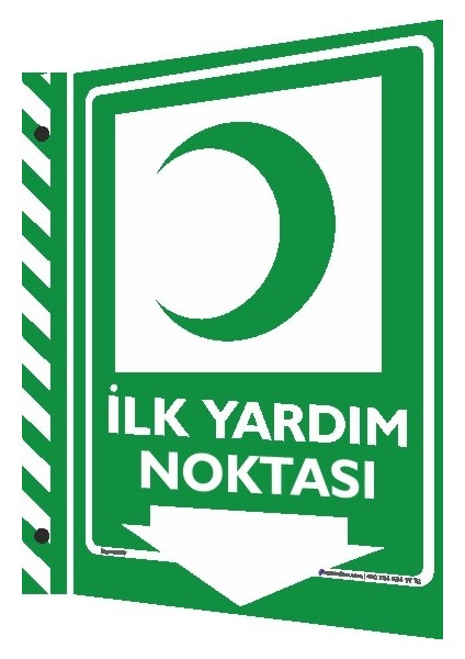 Ilk Yardım Noktası Aşağı Ok/35x50cm/dekota
