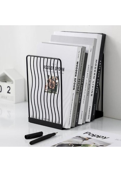 1 Çift Bookends Kitap Standı Destek Masaüstü Ofis Dergisi Organizatör Raf Raf Tutucu | Bookends (Yurt Dışından)