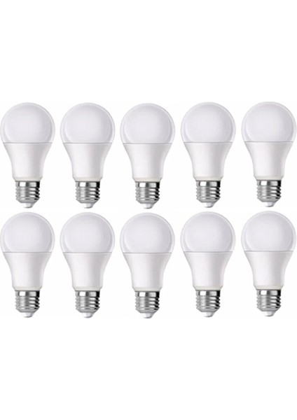 10 Adet 10 Watt Enerji Tasarruflu Beyaz Işık LED Ampul