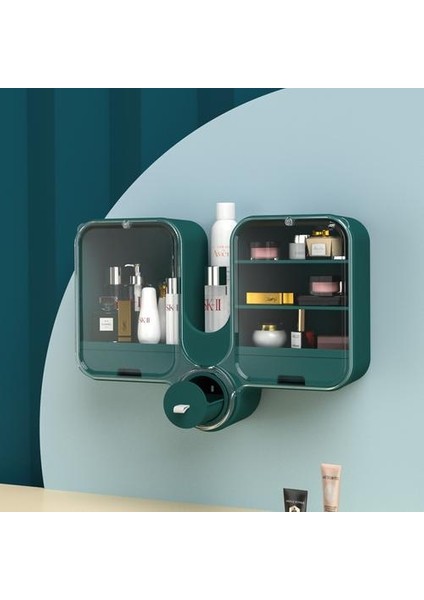 Çok Katmanlı Makyaj Organizatör Kozmetik Büyük Kapasiteli Banyo Depolama Raf Su Geçirmez Raflar Duvara Monte Depolama Çekmece | Makyaj Organizatörleri (Yurt Dışından)