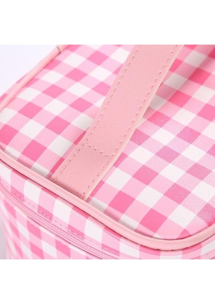 Moda Baskı Ekose Kozmetik Çantası Kılıfları, Pu Fermuar Taşınabilir Depolama Makyaj Çantası, Bayanlar Seyahat Yıkama Tuvalet Çantası | Kozmetik Çanta ve davalar (Yurt Dışından)