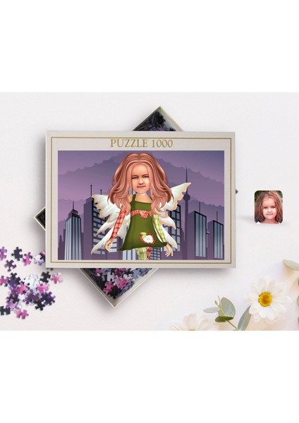 Kişiye Özel Kız Çocuk Peri Karikatürlü 1000 Parça Profesyonel Puzzle-2 fiyatları