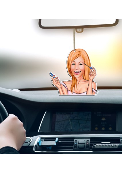 Kişiye Özel Kız Çocuk Karikatürlü Ahşap Araba Dikiz Ayna Süsü-3 fiyatları