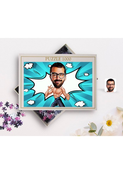 Kişiye Özel Bruce Lee Karikatürlü 1000 Parça Profesyonel Puzzle-1 fiyatları