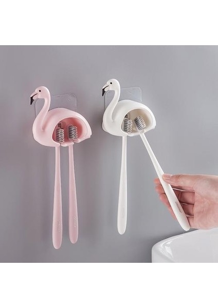 Pembe Diş Fırçası Tutucu Yapıştırıcı Duvara Monte Diş Fırçası Organizatör Elektrikli Diş Fırçası Raf Tutucu Banyo Aksesuarı (Yurt Dışından)