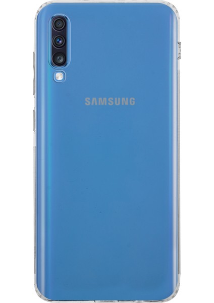 Samsung Galaxy A70 Kapak Kamera Korumalı Tıpalı Şeffaf Silikon Kılıf