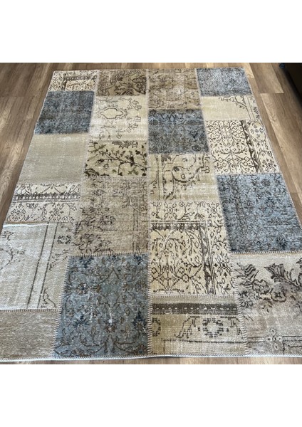 Kırkyama 101 Beige Mint El Dokuma Kilim