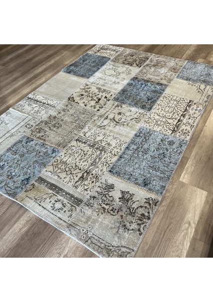 Kırkyama 101 Beige Mint El Dokuma Kilim