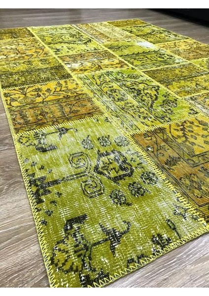 Patchwork Sarı Kb El Dokuma Kilim