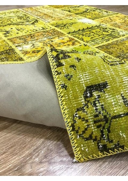 Patchwork Sarı Kb El Dokuma Kilim