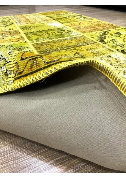 Patchwork Sarı Kb El Dokuma Kilim