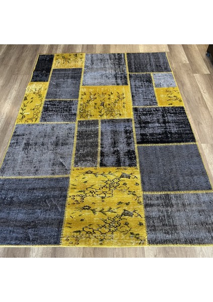 Kırkyama 175 Yellow Grey El Dokuma Kilim