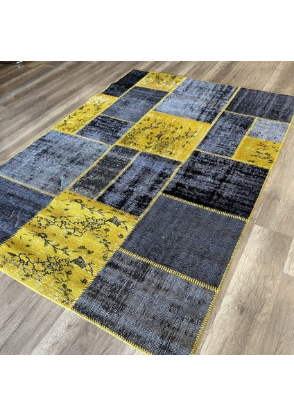 Kırkyama 175 Yellow Grey El Dokuma Kilim