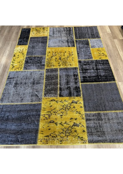 Kırkyama 175 Yellow Grey El Dokuma Kilim