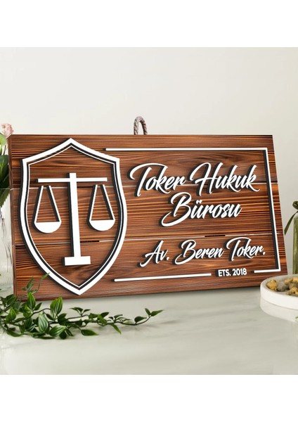 Gift Kişiye Özel Avukat Tasarımlı Dekoratif Ahşap Tabela