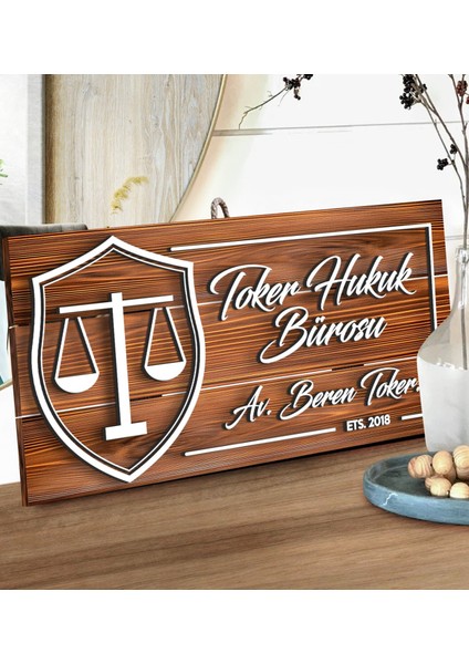 Gift Kişiye Özel Avukat Tasarımlı Dekoratif Ahşap Tabela