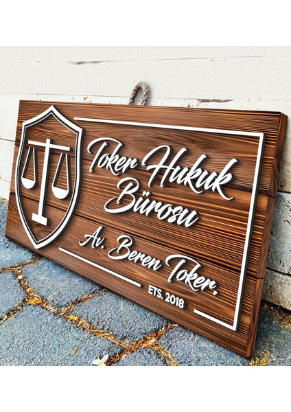 Gift Kişiye Özel Avukat Tasarımlı Dekoratif Ahşap Tabela