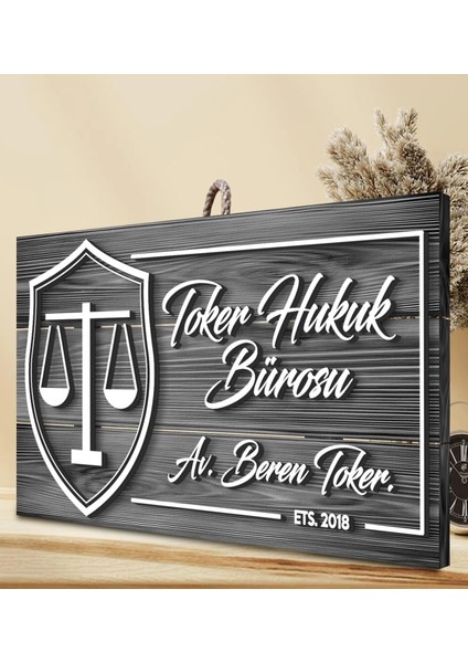 Gift Kişiye Özel Avukat Tasarımlı Gri Dekoratif Ahşap Tabela fırsatları